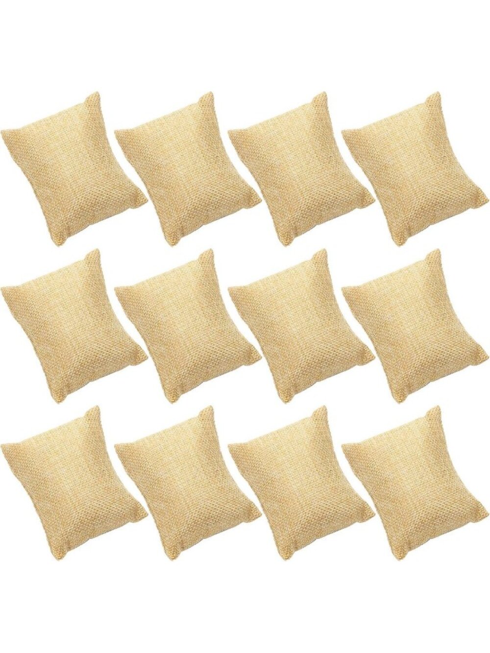 12 Pack Linen Jewelry Display Pillows - Small Bangle Cushions for Watches